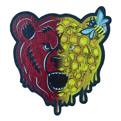 Bear Quartz B Hive Mood Mat – Premium Heat-Resistant Dab Mat. Protect surfaces and enhance your session with this high-quality, durable, and stylish dab mat. Non-slip and ideal for dab rigs and glass pieces.