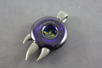 Bearclaw Pendant - Filla #4. A limited-edition, handcrafted glass pendant perfect for any art glass collection.