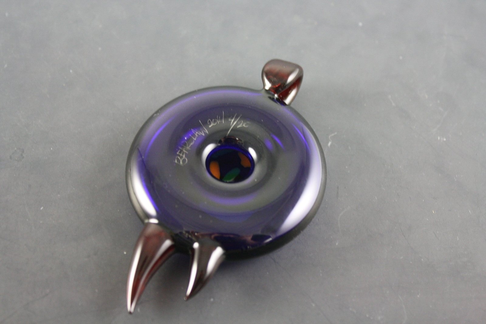Bearclaw Pendant - Filla #4. A limited-edition, handcrafted glass pendant perfect for any art glass collection.