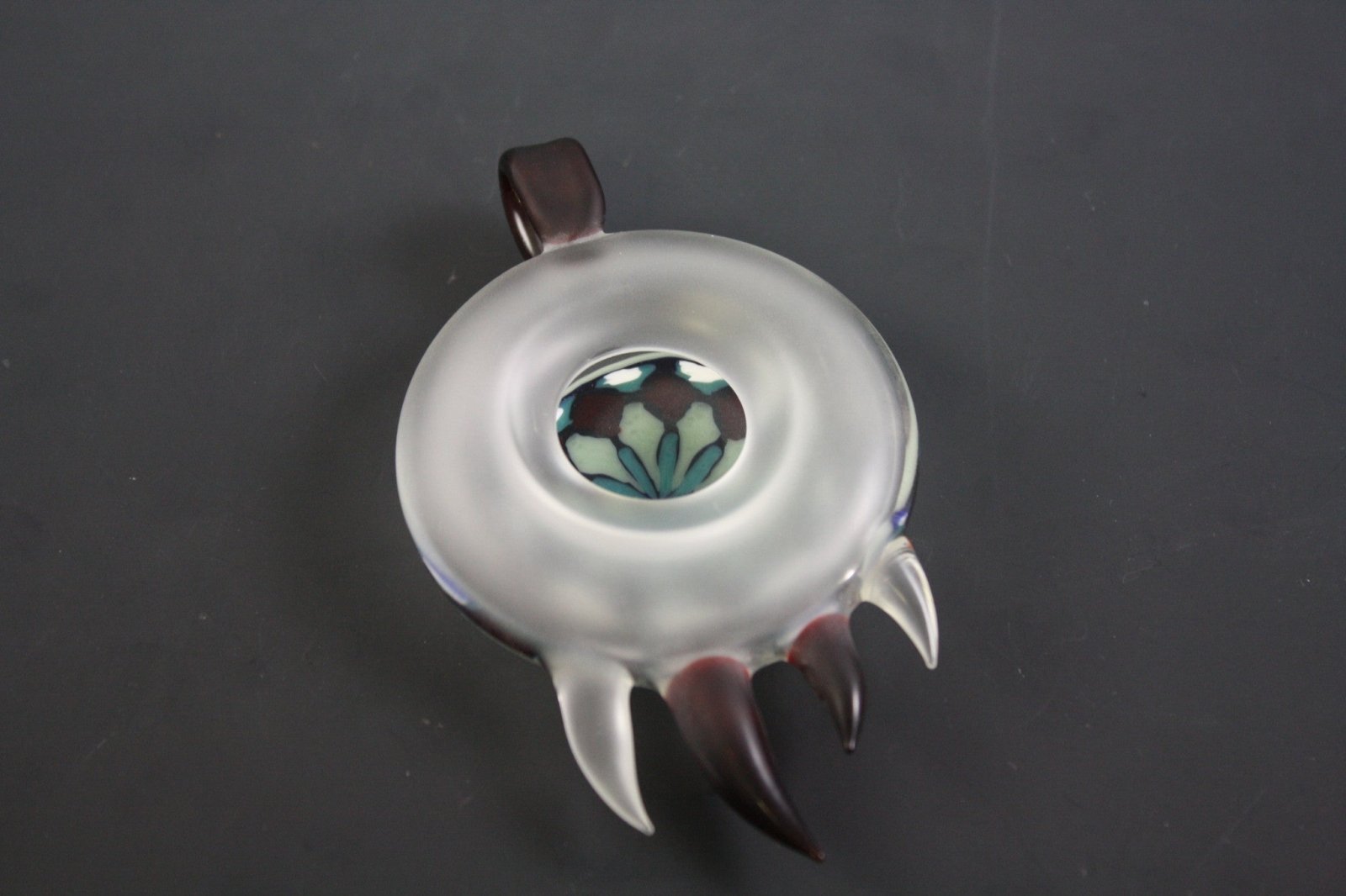 Bearclaw Pendant - Filla #8. A collectible piece of glass art, this vibrant pendant will be a standout in any collection.