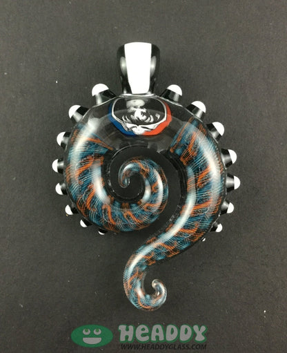 Ben Birney Pendant | Handcrafted Glass Art | Collectible Jewelry Piece. Showcases intricate glass craftsmanship, perfect for fans of unique, collectible jewelry.