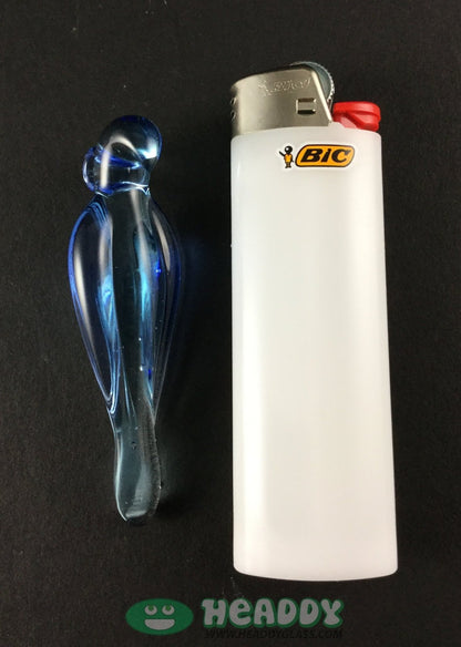 Bishop Falcon Pendant - Blue Dream. Signed glass art with intricate designs, offering a one-of-a-kind collectible piece with premium craftsmanship.