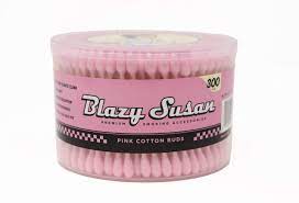 Blazy Susan Pink Cotton Buds 300 Count - Superior absorbency for easy banger and glass cleaning.