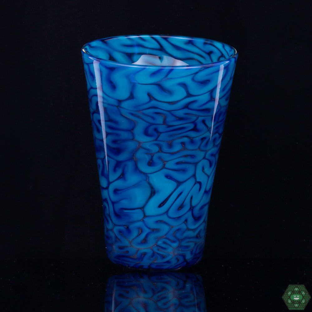 Blue Brain Tech Pint Glass by Algae Glass - Artful, Handcrafted Collectible Pint