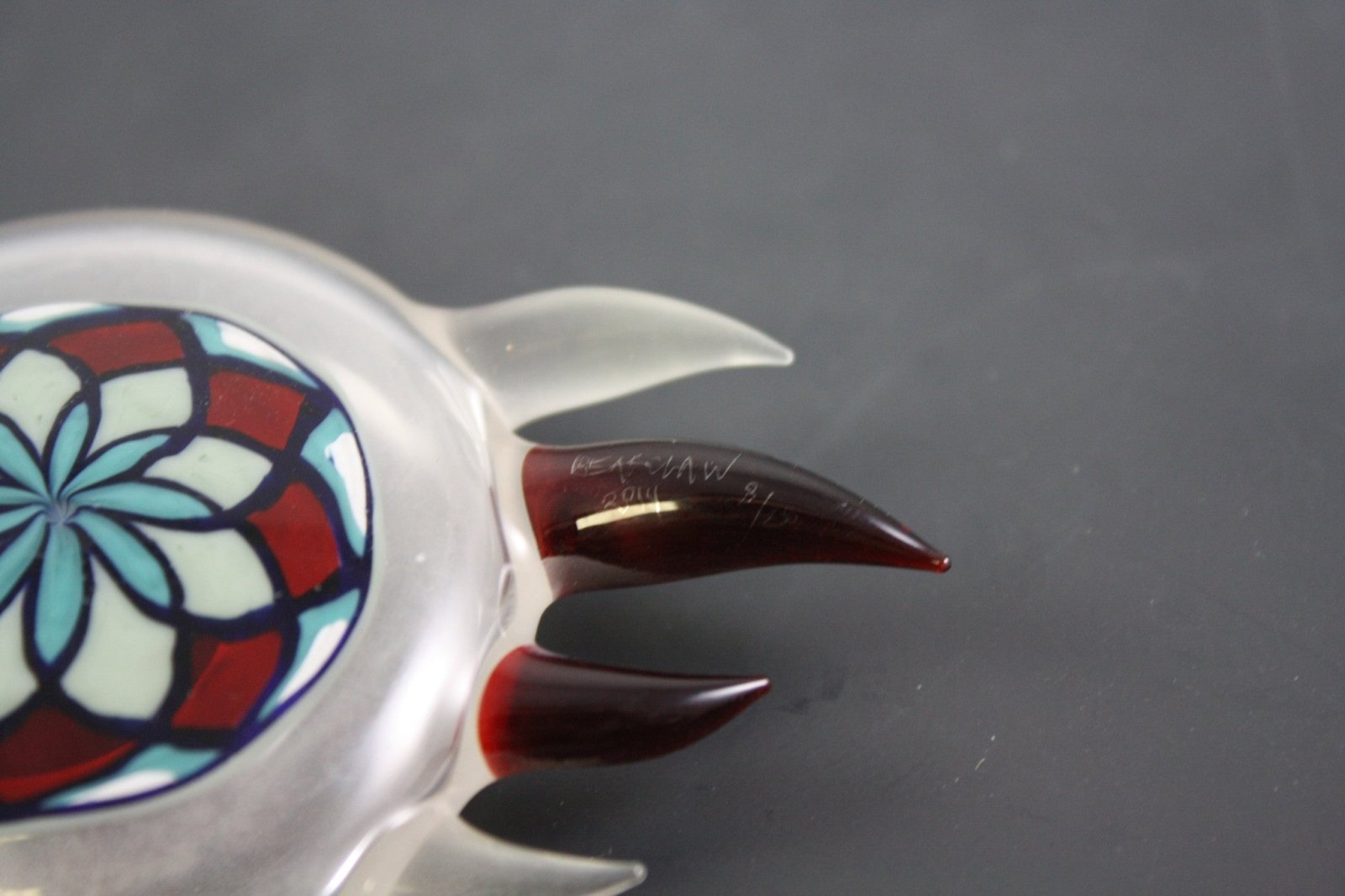 Collectible Glass Pendant - Bearclaw Filla #8. This colorful and unique pendant is a must-have for any jewelry collection.