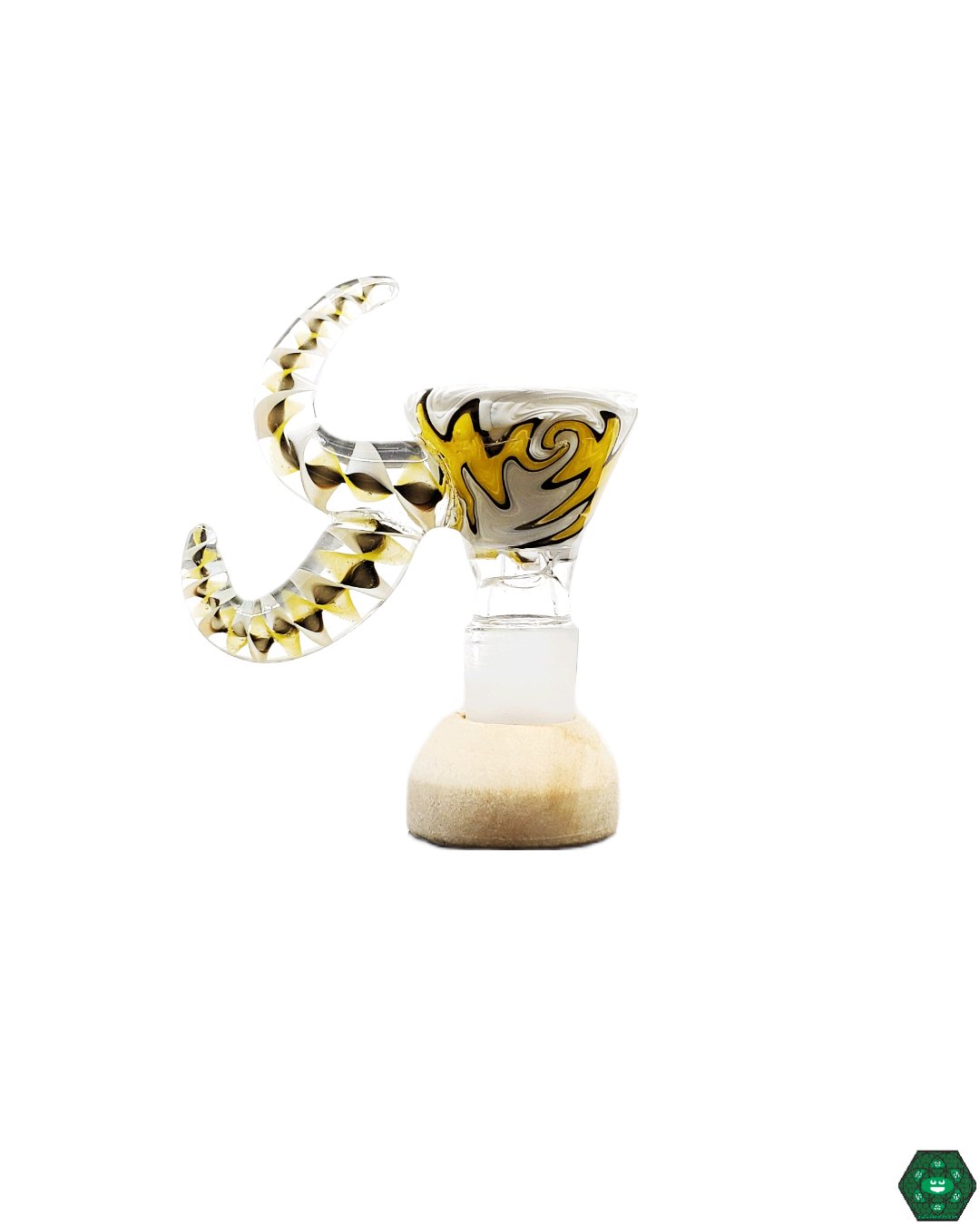 Durable Glass Slide with Horn Handle for Hookah Smoking. Upgrade your hookah setup with this sturdy and stylish glass slide.