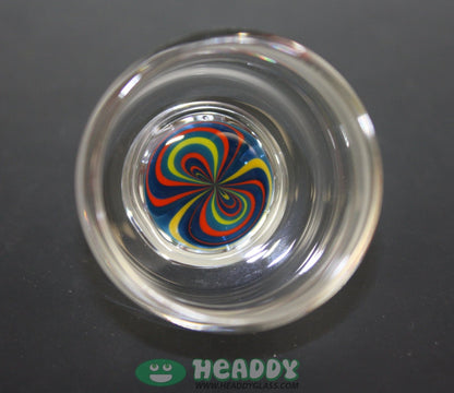 Faceted Top Glass Jar by Andy G - Q-tip Holder. This elegant Q-tip holder features a faceted design and a durable glass-on-glass fitting. Perfect for any dab station.


