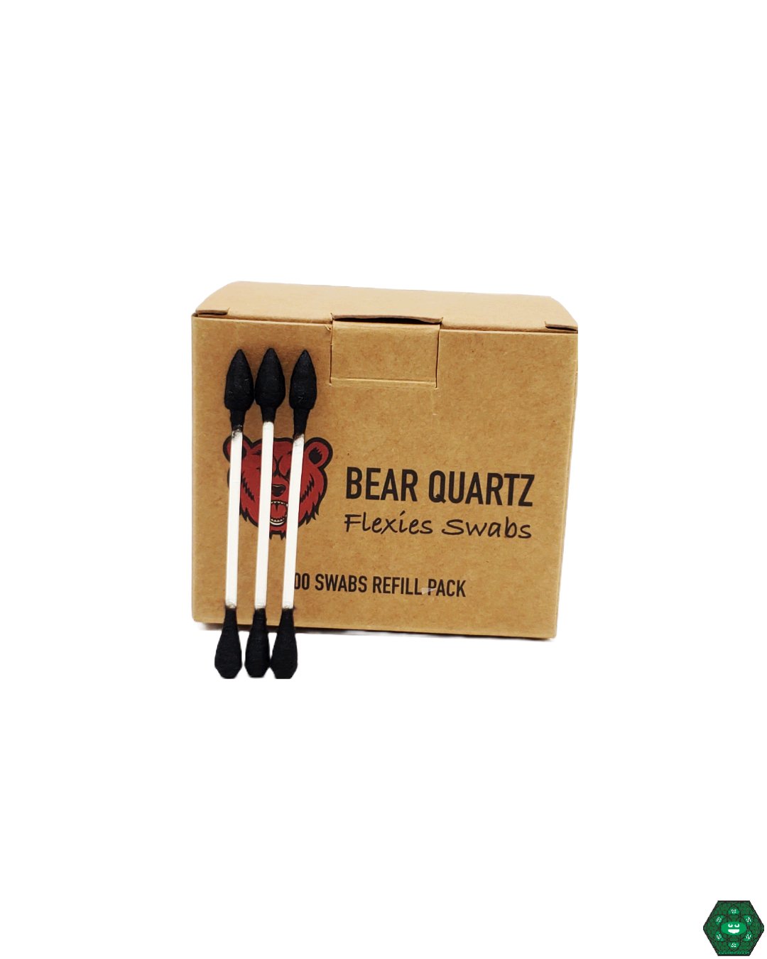 Flexible Cotton Swabs - Bear Quartz Flexies (200ct). High-absorbency swabs for cleaning hard-to-reach spots on bangers. Essential for thorough dab cleanup.