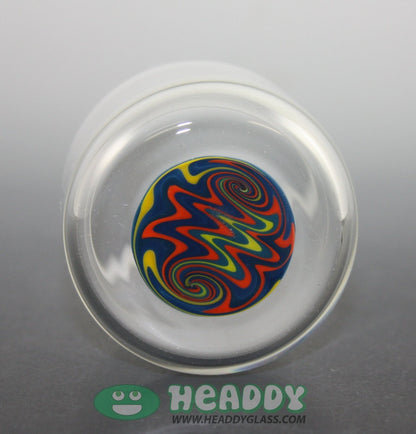 Glass-on-Glass Fitting Q-tip Holder by Andy G. This faceted top glass jar is a premium Q-tip holder for dabbing enthusiasts. Features a durable glass-on-glass fitting and a unique design.