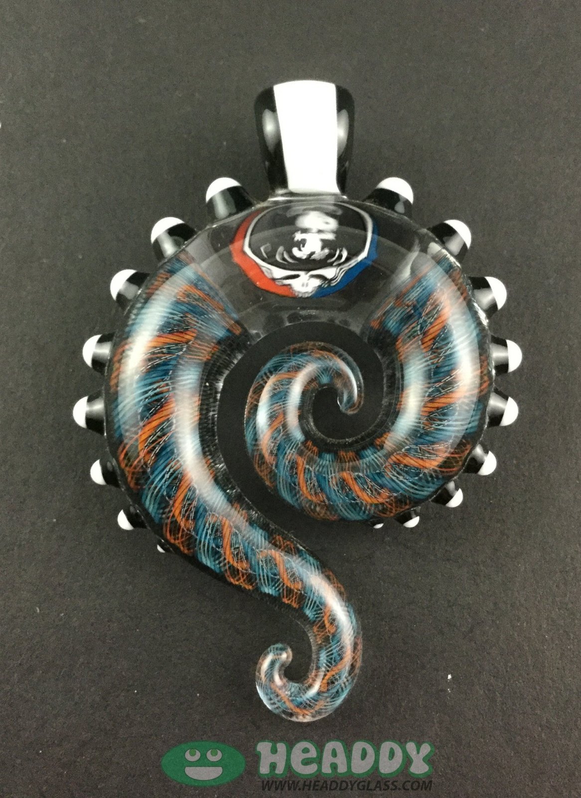 Global Glassworks - Greatful Dead Pendant - @Globalglas Handcrafted Glass Pendant - Ben Birney. A must-have for enthusiasts of finely detailed glass art.sworks - HG