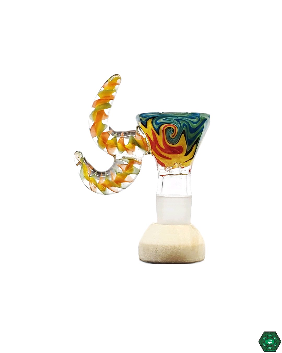 Horn Handle Glass Slide for Hookah - American Design. Experience smooth airflow with this unique and stylish glass slide.