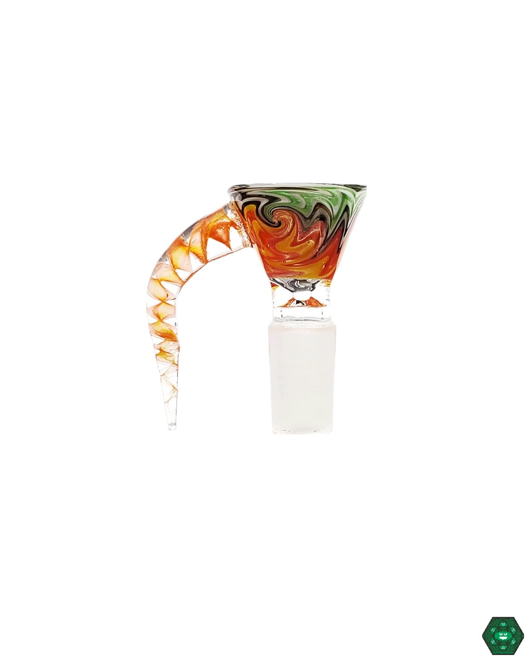 Horn Handle Glass Slide for Hookah - American Style. Experience smooth airflow and easy handling with this stylish glass slide.