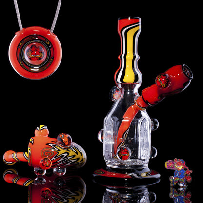  Limited-edition glass art set by Whitney Harmon featuring Garfield.