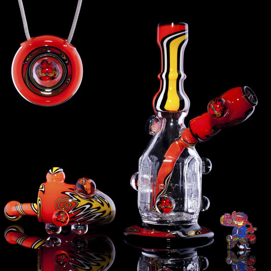  Limited-edition glass art set by Whitney Harmon featuring Garfield.