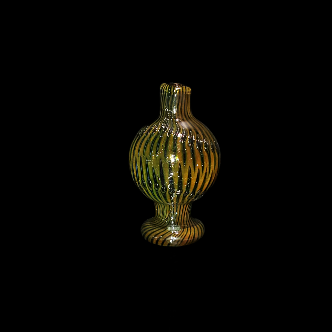 Ruby Pearl Co Fumed Air Trap Bubble Cap - Fumed Glass with Beautiful Design That Changes with Light Exposure and Precision Airflow for Enhanced Flavor.