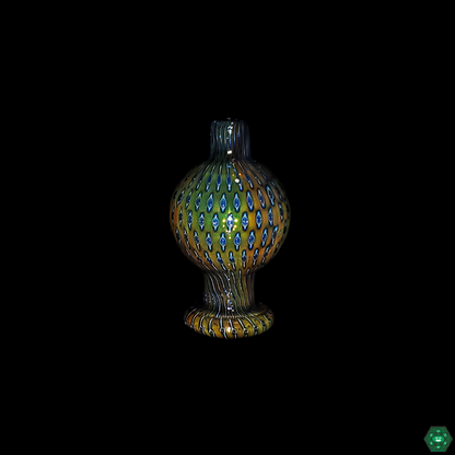  Ruby Pearl Co Fumed Glass Bubble Cap - Artistic Design with Controlled Airflow for Enhanced Flavor.