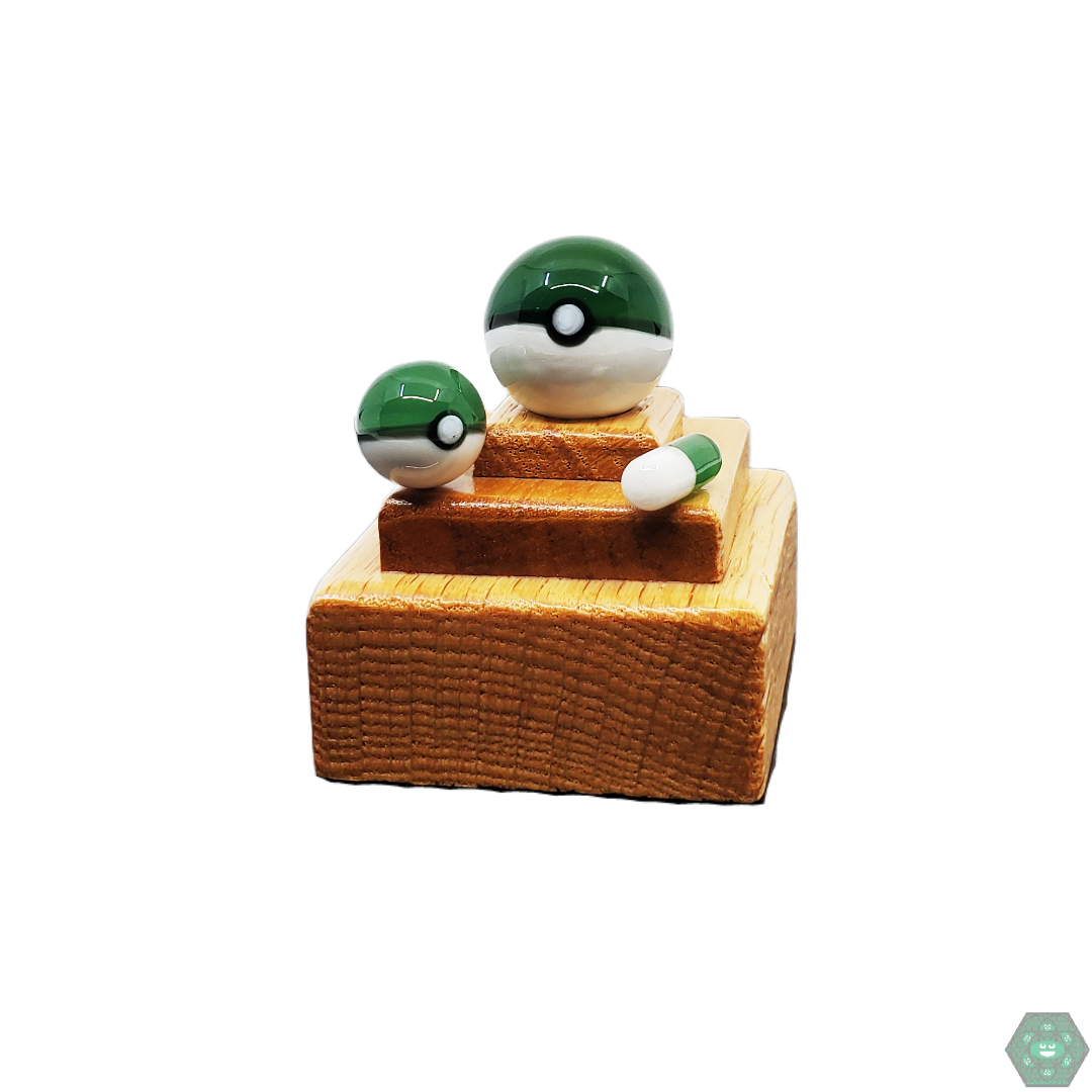 The Pokeball Slurper Set by Ruby Pearl Co. offers a playful, nostalgic twist for dabbing enthusiasts. Includes slurper pearls with Pokeball design for enhanced heat retention and vaporization.