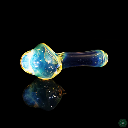  STF Glass Fumed Implosion Spoon - 4-4.5 Inch Glass Pipe with Stunning Implosion Design.