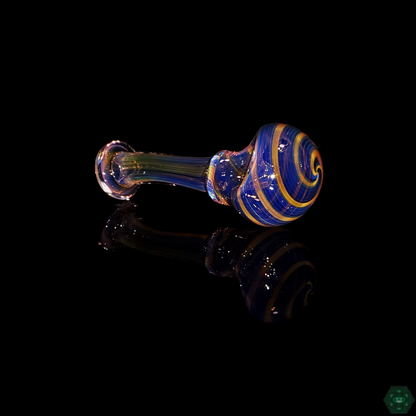 STF Glass Fumed Implosion Spoon - Unique and Eye-Catching Glass Pipe with a Stunning Implosion Design in Fumed Glass.