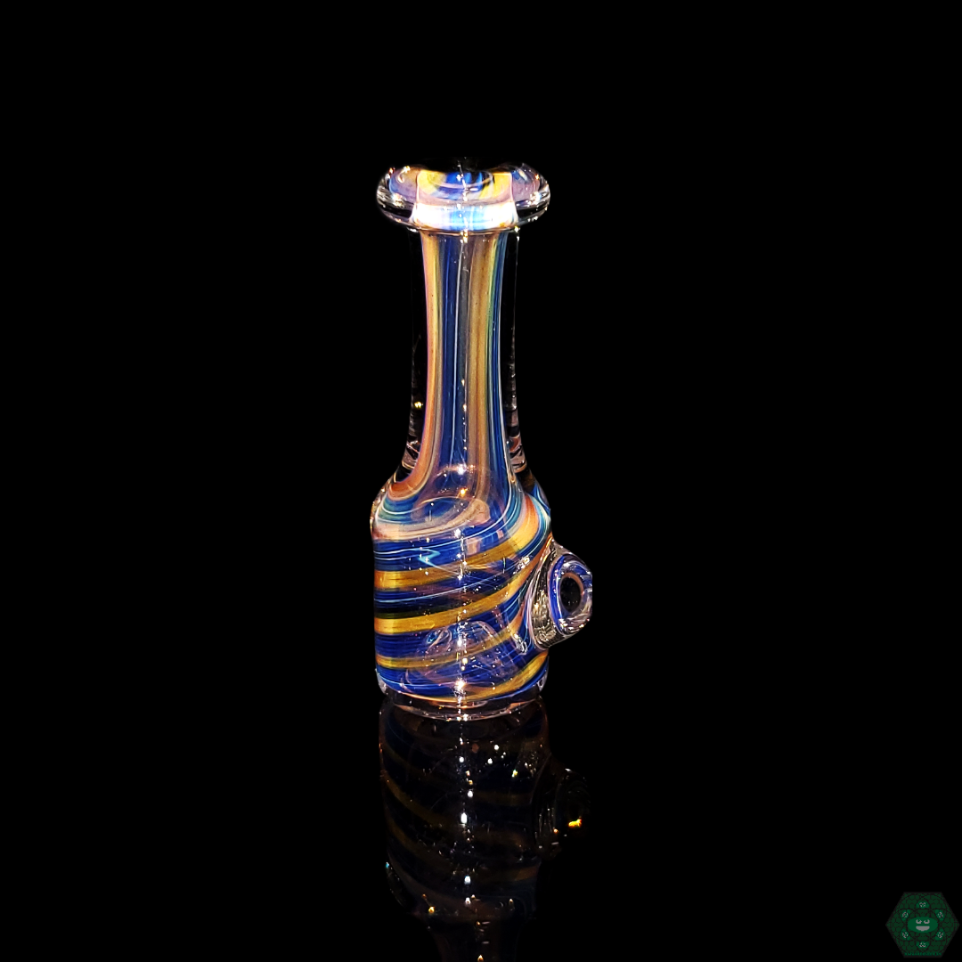 STF Glass Fumed Onie - Handcrafted Glass Chillum with Unique Fuming and Beautiful Color Shifts.