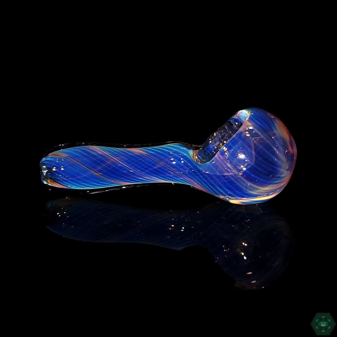  STF Glass Fumed Spoons - Featuring Intricate, Colorful Fumed Patterns for Smooth Draws and an Enjoyable Smoking Experience.