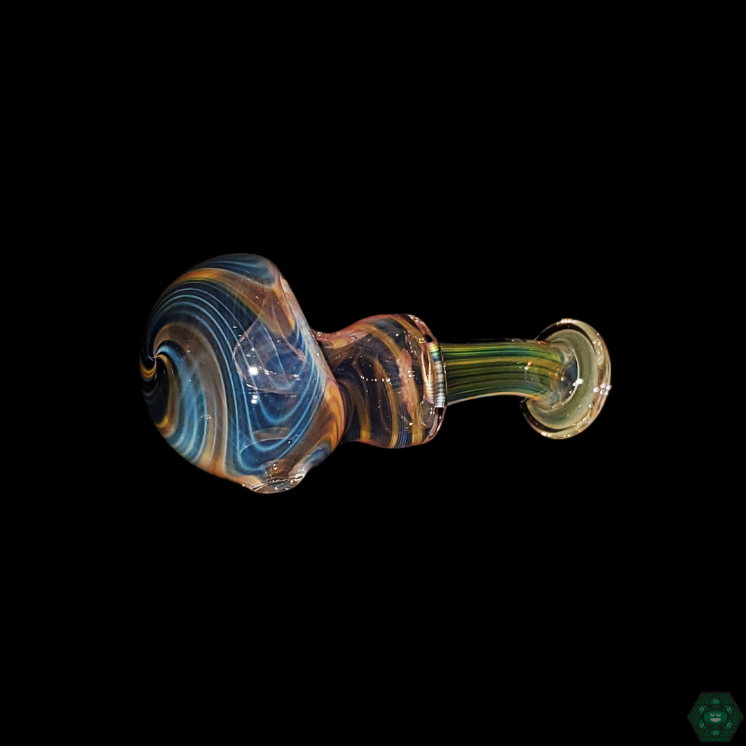 STF Glass Fumed Spoons - Unique and Eye-Catching Glass Pipes with Intricate, Colorful Fumed Patterns.
