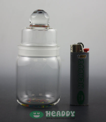  Unique Q-tip Holder by Andy G. This faceted top glass jar is a unique and stylish addition to any dab station. Features a glass-on-glass fitting for durability.