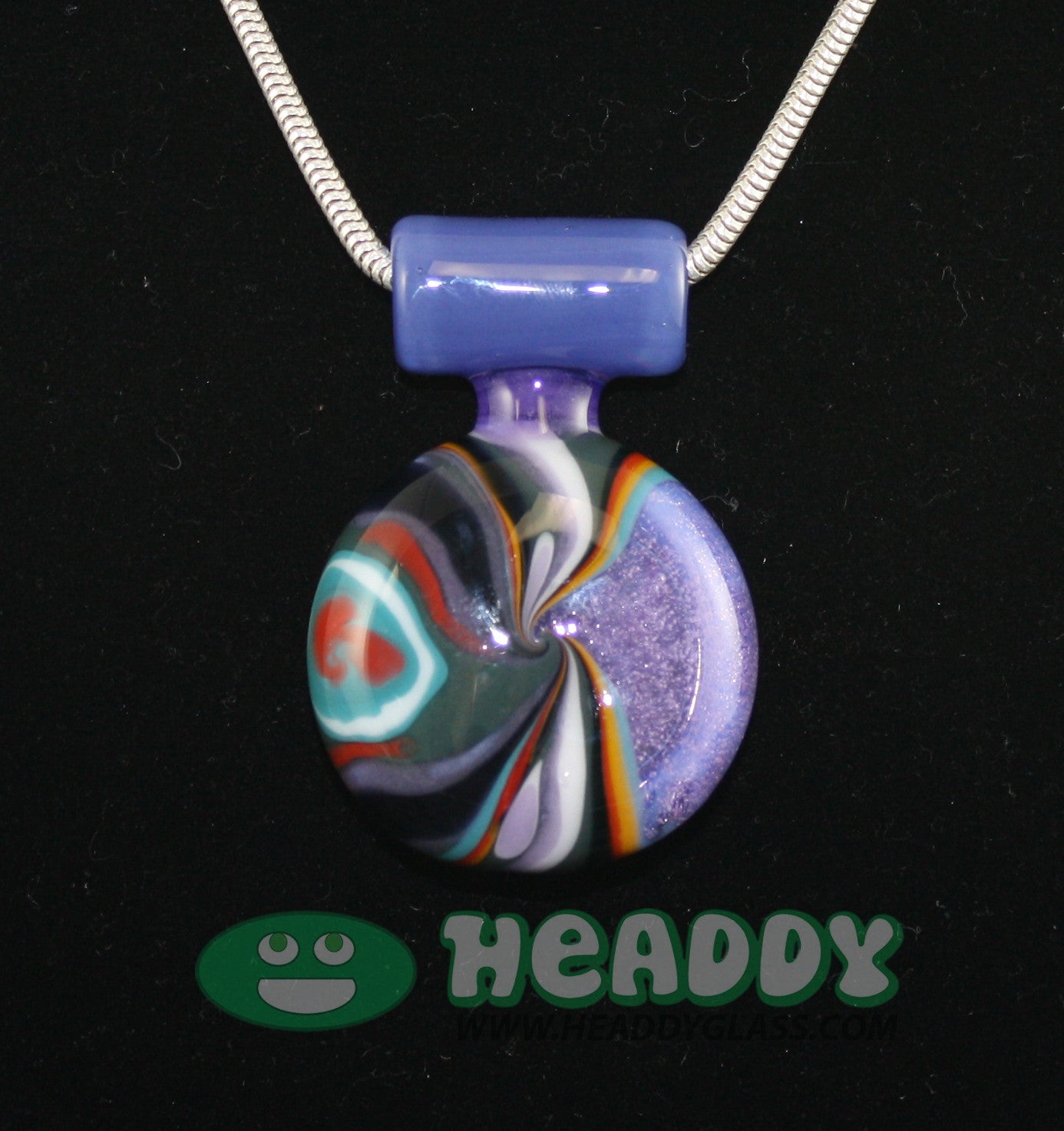 AAA Glass Coogi Pendant #1 showcasing vibrant colors and artistic glass craftsmanship.