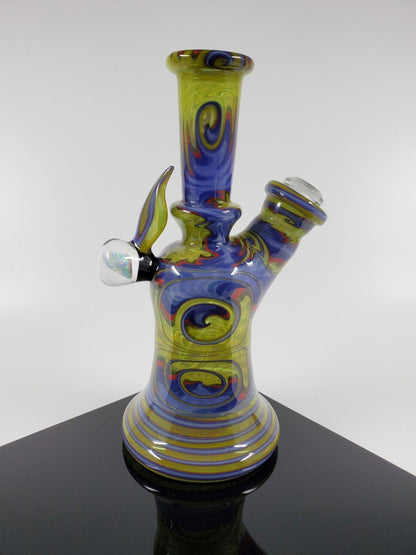 A.H. Glass Green Red Mini Tube with sturdy 10mm joint for smooth sessions.