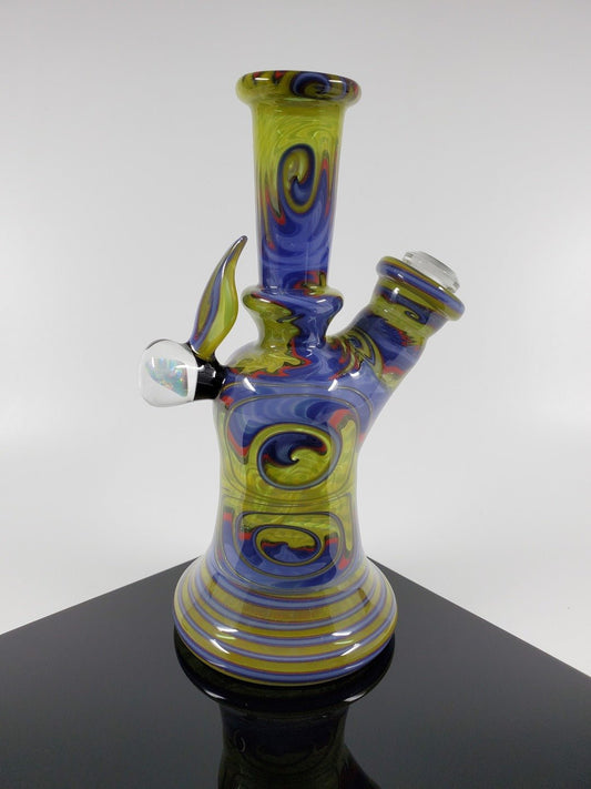 A.H. Glass Green Red Mini Tube with sturdy 10mm joint for smooth sessions.