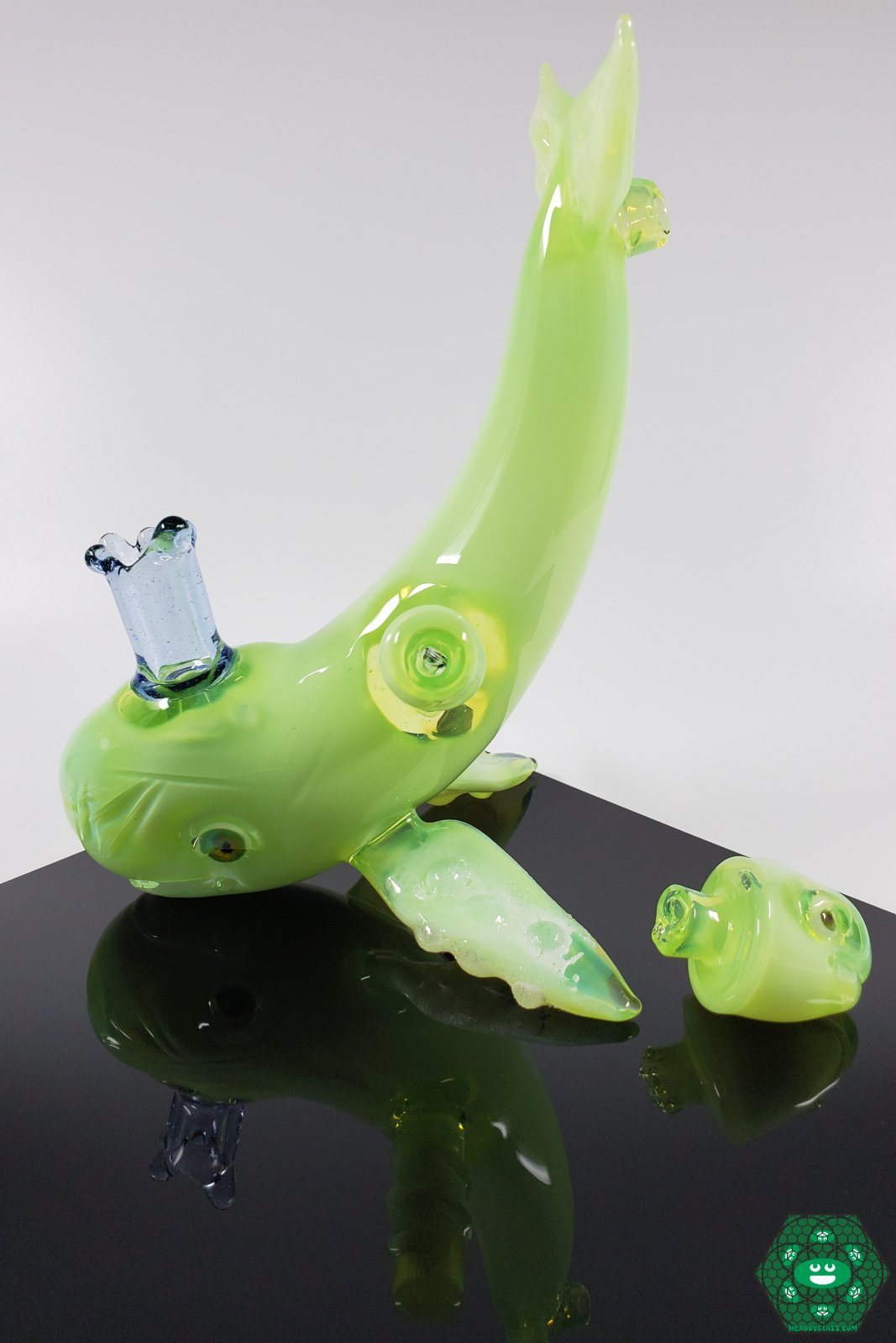  Portable A.H. Glass Mini Tube in White Green offering smooth, filtered hits.