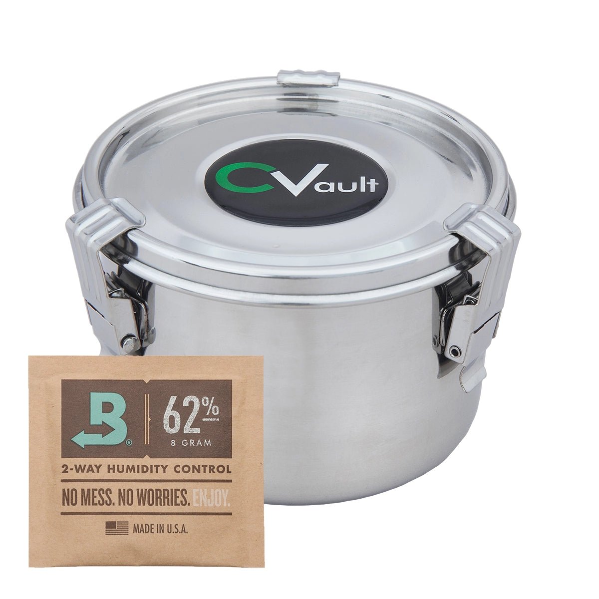 Airtight Containers with Humidity Control: C-Vault containers combine airtight protection with built-in humidity control for optimal herb storage.