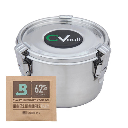 Airtight Containers with Humidity Control: C-Vault containers combine airtight protection with built-in humidity control for optimal herb storage.