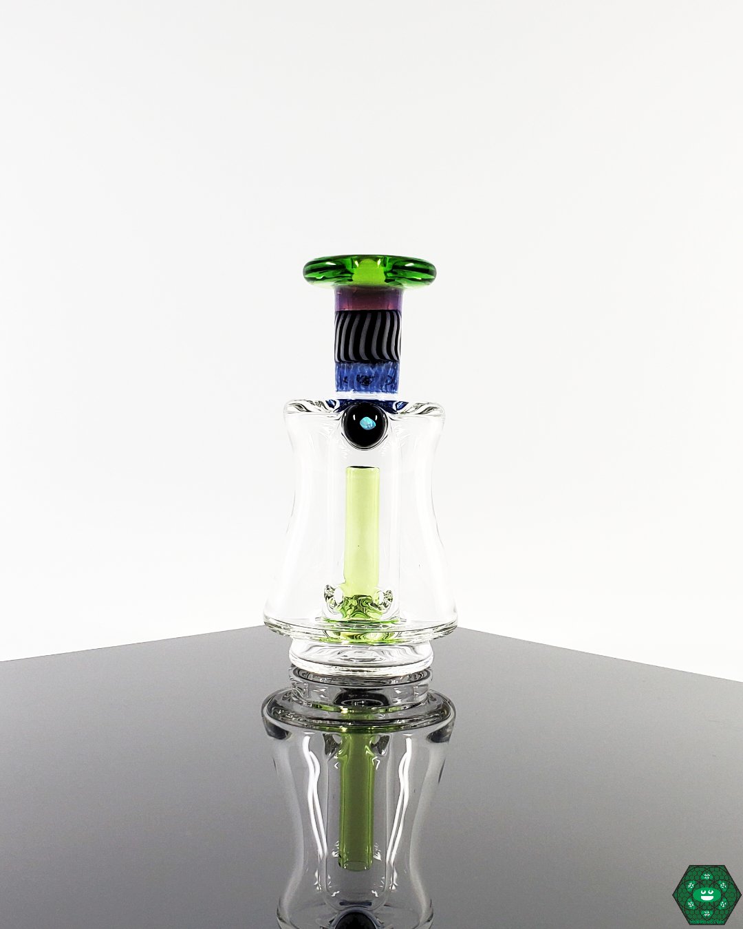 AJ Surf City Clear Worked Neck Perc | Puffco Attachment for Enhanced Airflow, Filtration, and Style


