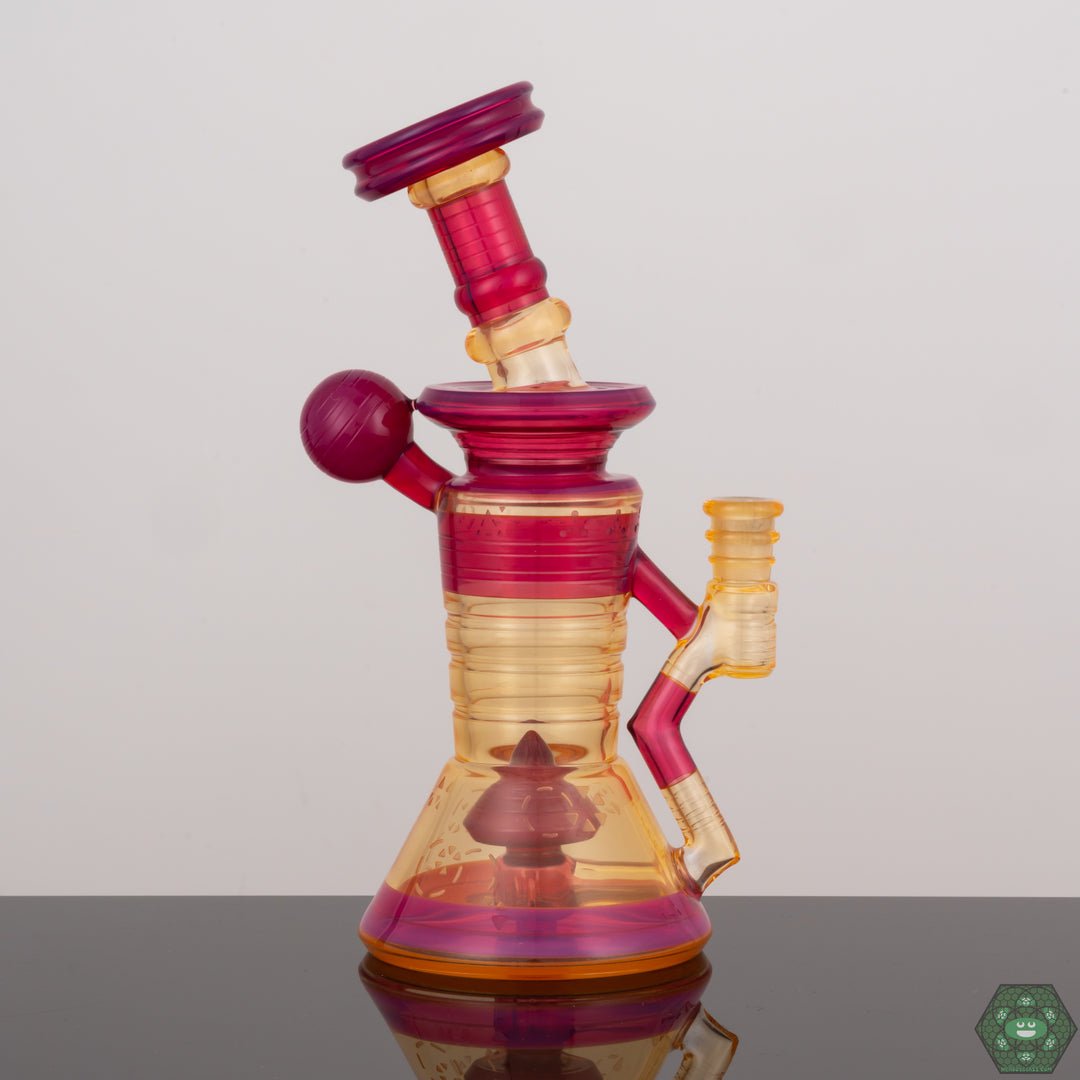 Alex Inwood Glass Mini Tube | Compact 10mm Rig with Intricate Details and Distinctive Accents for Stylish Use

