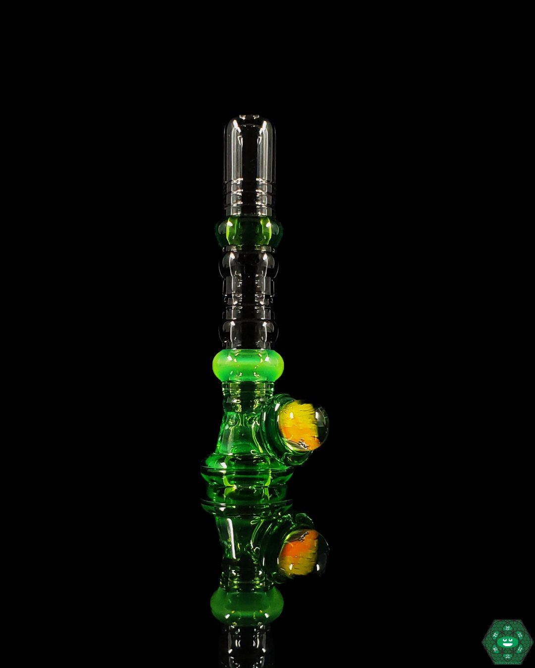Alex Inwood Onie #12 | Artistic Glass Chillum with Vibrant Colors for Enhanced Smoking Experience

