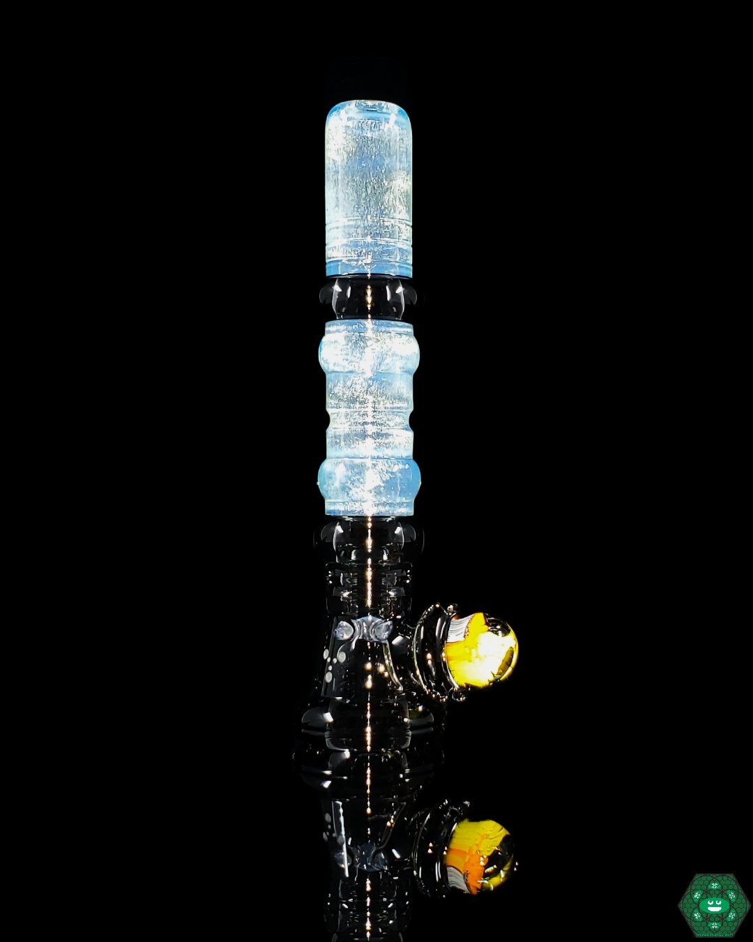 Alex Inwood Onie #3 | Neutronium UV Glass Chillum with Incased Millie Detail and Built-in Screen for Smooth Hits


