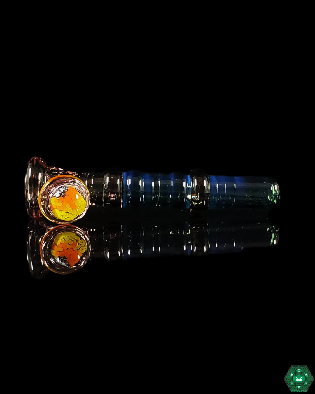 Alex Inwood Onie #4 | 4” UV Glass Chillum with Millie Accent and Built-in Screen, Ideal for Collectors and Everyday Use

