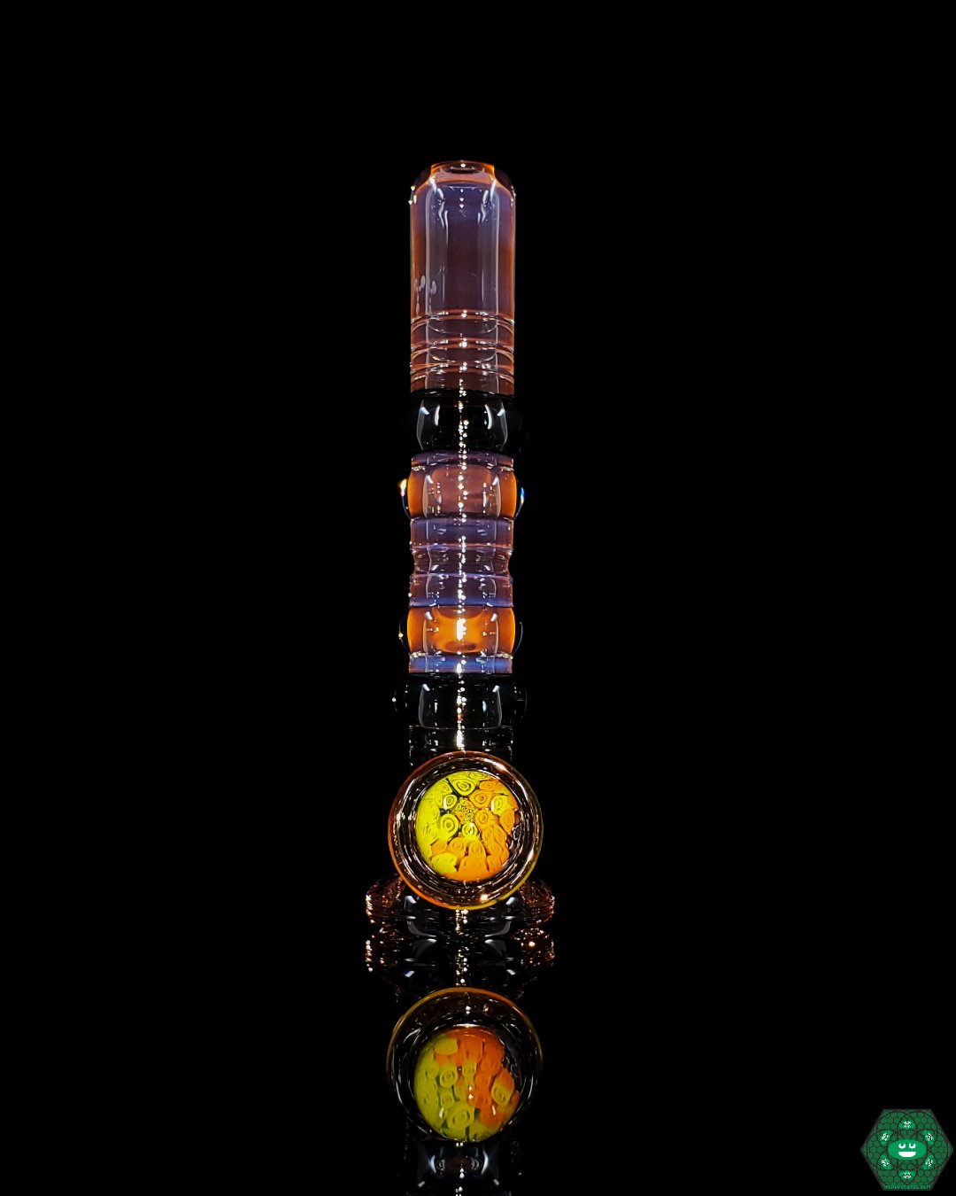 Alex Inwood Onie #8 | Unique Glass Chillum with Vibrant UV Effects and Incased Millie for Smooth Hits

