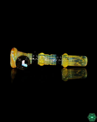 Alex Inwood Onie #9 | Compact 4” UV Glass Chillum with Millie Accent and Built-In Screen for Portability

