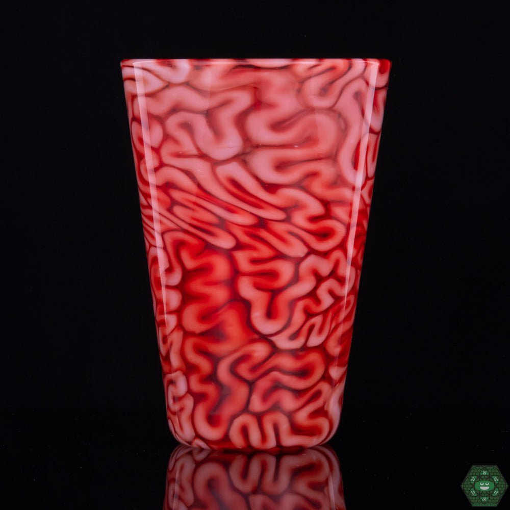 Algae Glass Pint Glass – Red Brain Tech 1 | Artistic Hand-Blown Glassware with Distinct Style, Perfect for Collectors

