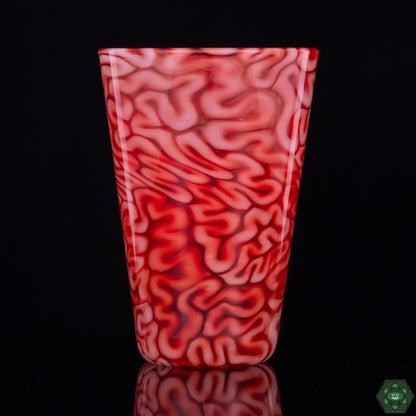 Algae Glass Pint Glass – Red Brain Tech 1 | Artistic Hand-Blown Glassware with Distinct Style, Perfect for Collectors


