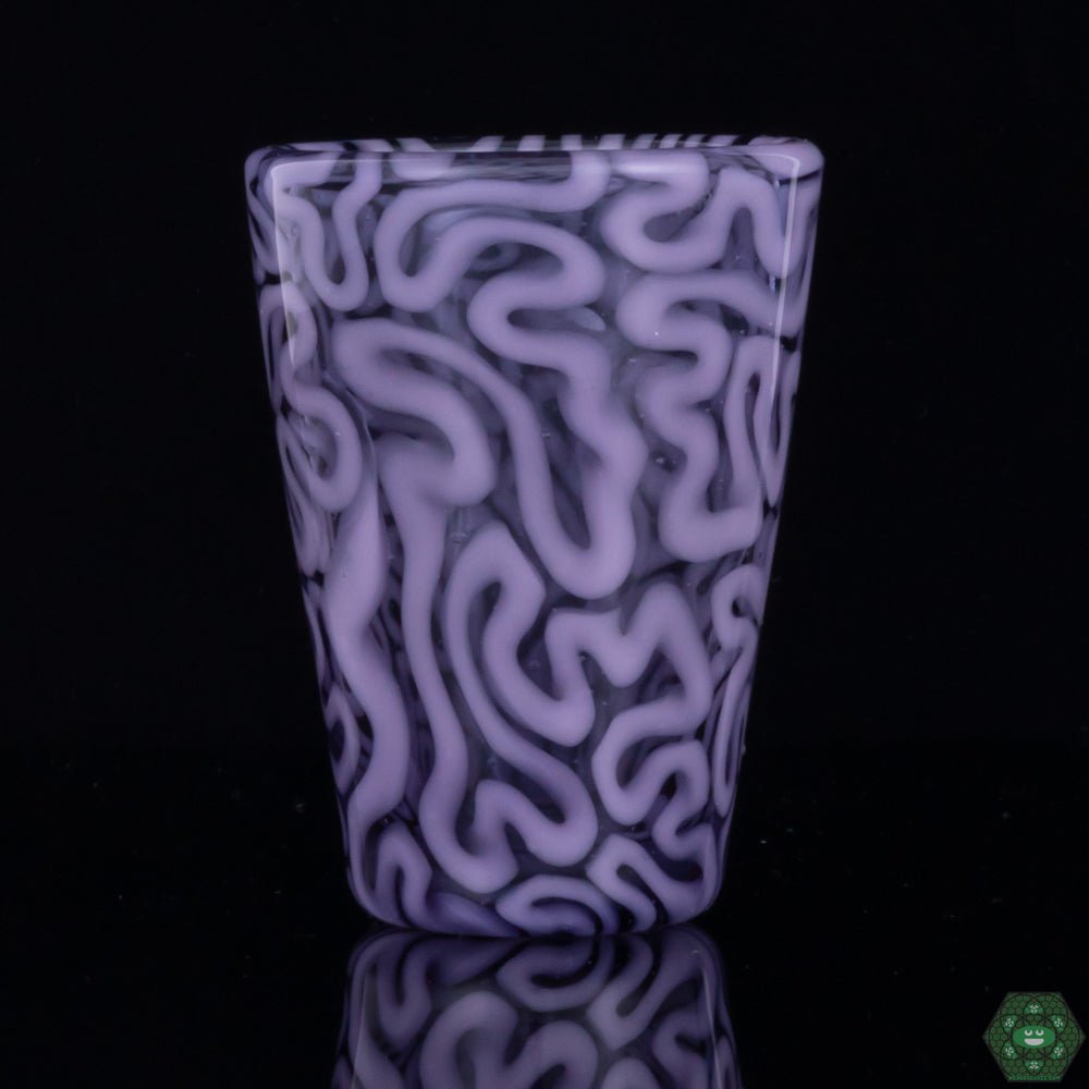 Algae Glass Purple Brain Tech Shot Glass | 1oz Handcrafted Glass with Intricate Colorwork for Collectors

