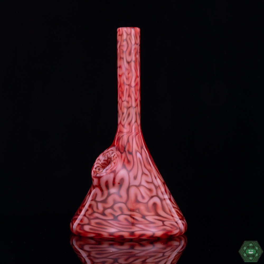 Red Brain Tech Dewar Tube by Algae Glass, a fusion of functionality and art, designed for smooth hits and visual appeal, featuring red brain-like textures adding a unique flair, perfect for collectors or those seeking an elegant, high-performance piece.


