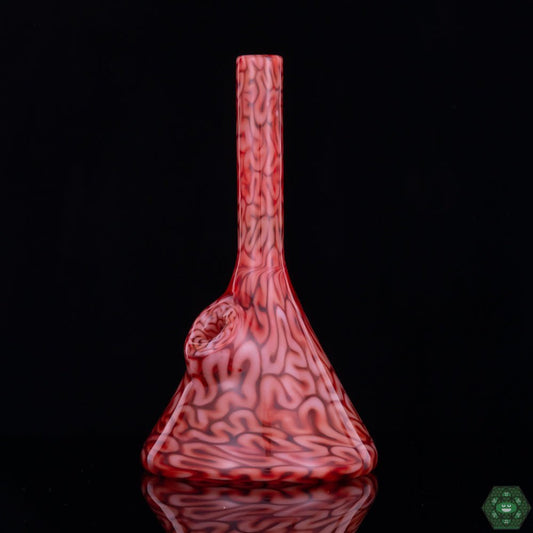 Red Brain Tech Dewar Tube by Algae Glass, a fusion of functionality and art, designed for smooth hits and visual appeal, featuring red brain-like textures adding a unique flair, perfect for collectors or those seeking an elegant, high-performance piece.


