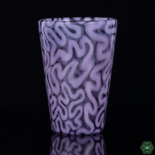 Algae Glass Shot Glass | Unique Purple Brain Tech Design, Handcrafted Collectible with Vibrant Patterns for Display or Use

