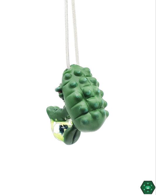 Alligator Glass Pendant | Unique Glass Art Pendant for Collectors, Featuring Fun and Creative Design

