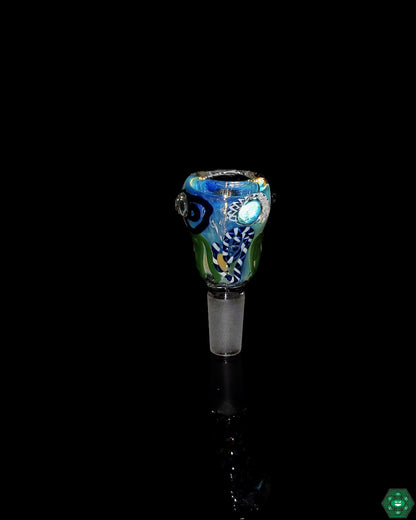 American 14mm Double Blown Slide | Vibrant Swirl Pattern for Stylish and Unique Smoking Setups

