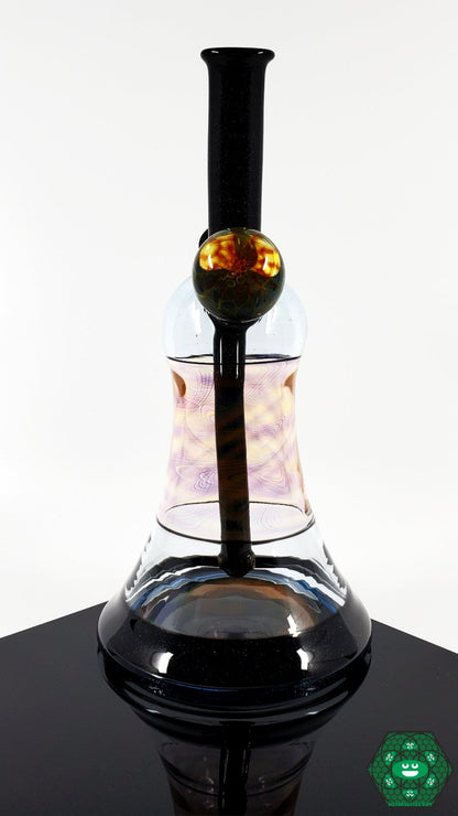 Aric Bovie Fumed Glass Rig | 14MM Female Joint and 2-Hole Perc for Smooth, Filtered Hits with Fumed Implosion Design

