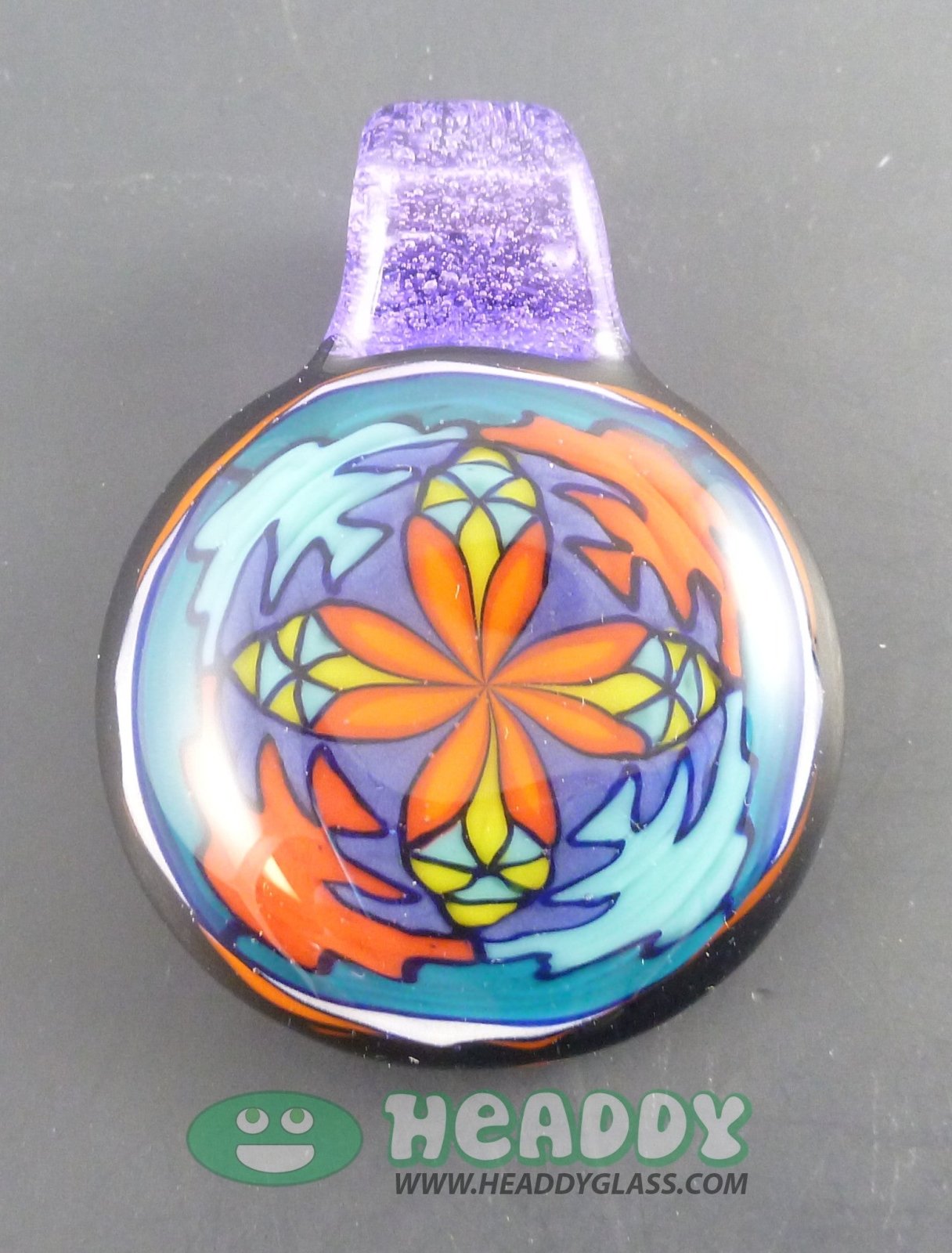 Artistic Brian Jacobson Pendant #2, a unique handmade glass necklace for collectors and jewelry lovers.